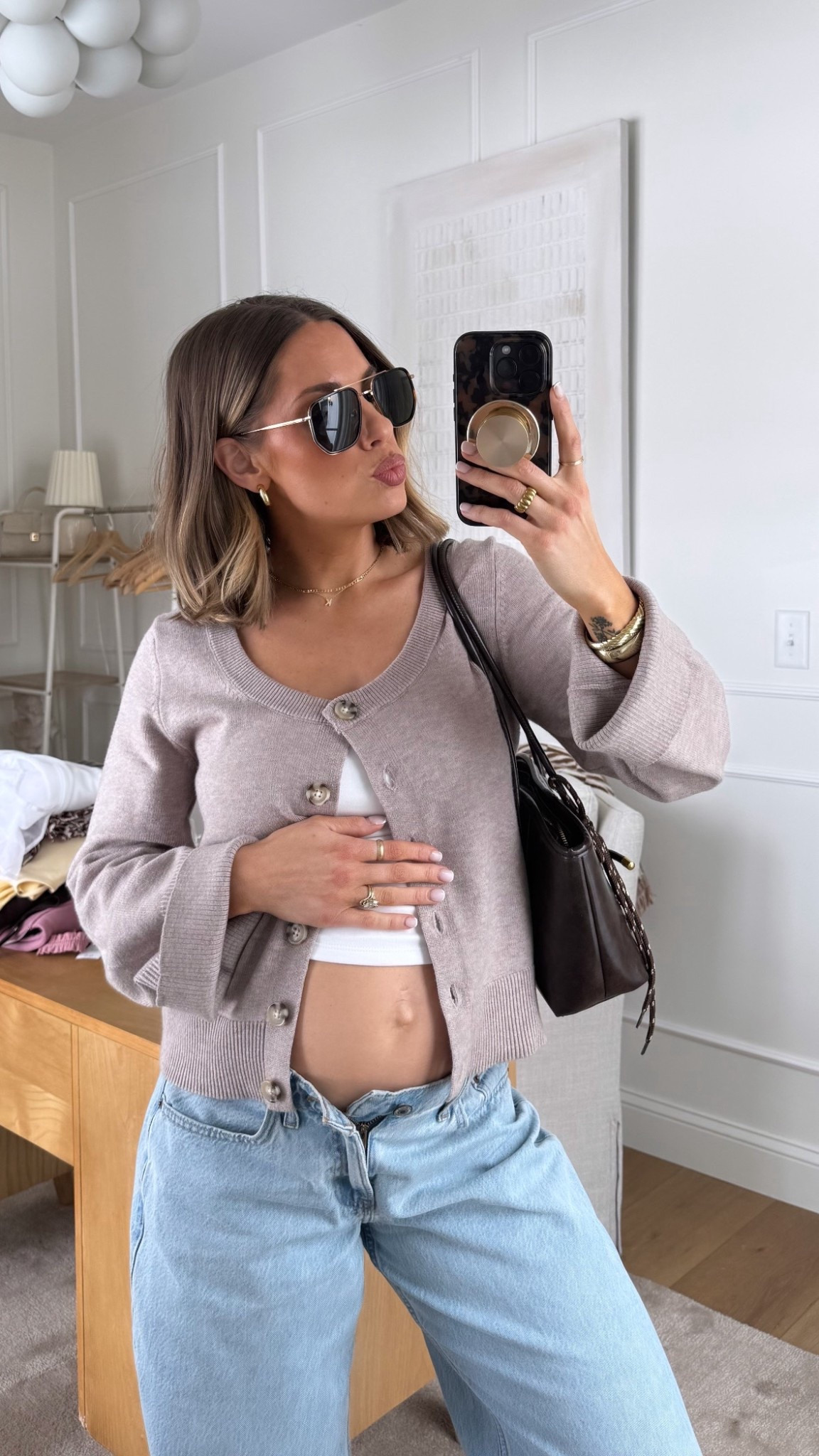 Outfit formula lately! & loving this cardigan from Target🫶🏼 (wearing size small) 

#LTKBump #LTKootd #LTKmomlife