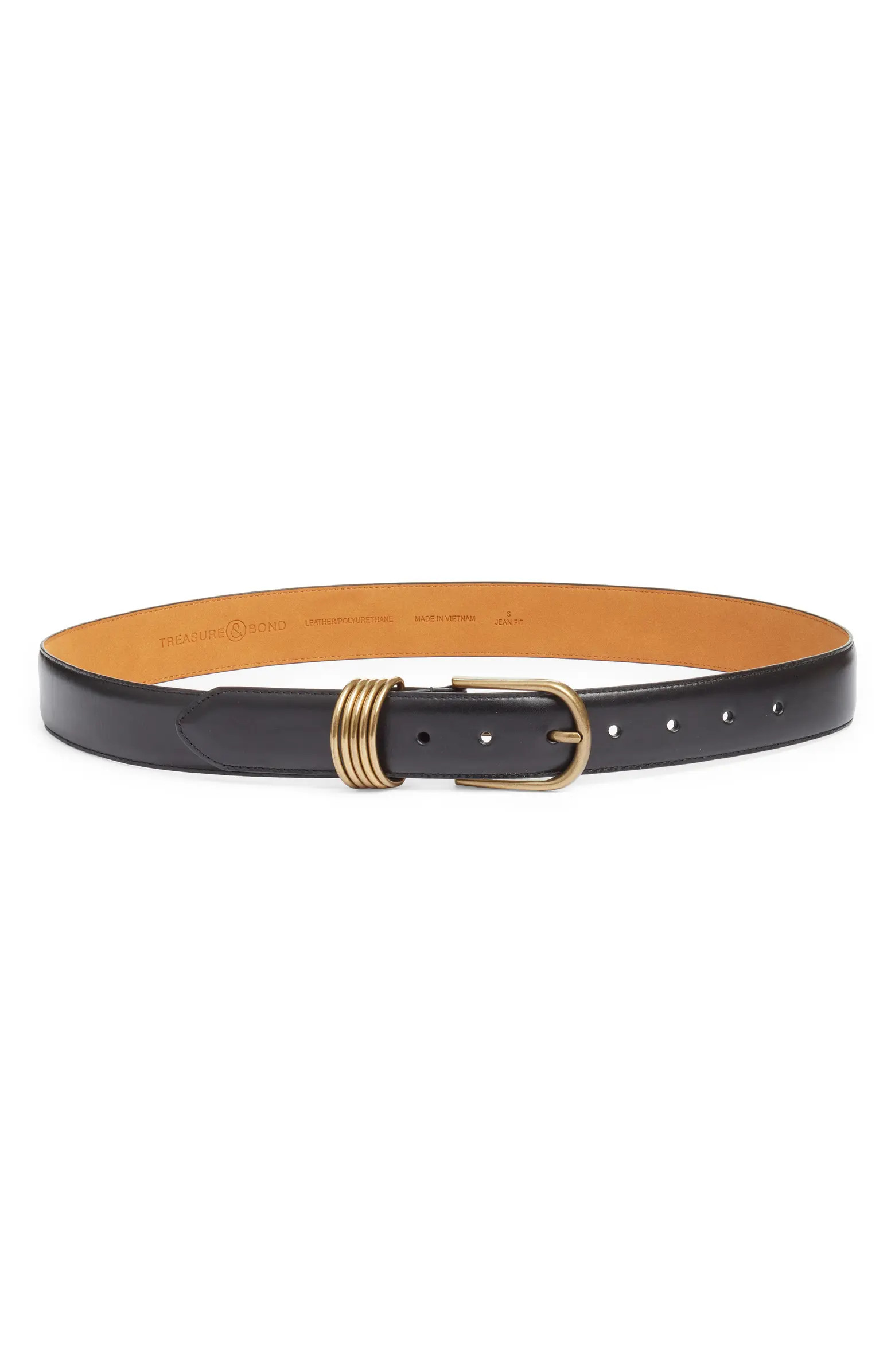 Parker Brass Hoop Leather Belt | Nordstrom
