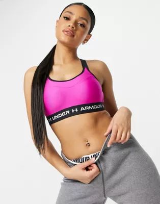 Under Armour Training high support crossback bra in pink | ASOS (Global)