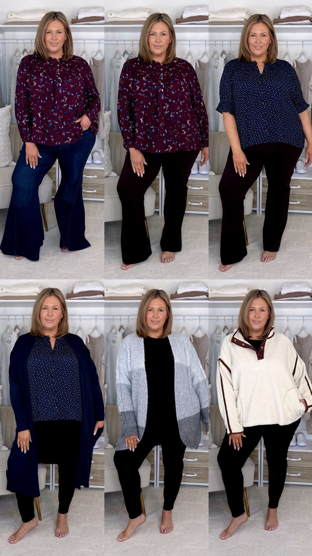 Walmart plus size haul! 1. Wearing a 2X in the top and 20 in the jeans but I could do the 18, so size down if in between! 2. 2X in the top and pants! 3. 2X in both! 4. Pants are 2X, the blue top is a 2X and the navy duster is a 2X as well! 5. The black jeggings are a 2X, black top is a 2X, and the cardigan is a 2X! 6. The pullover is a 3X and jeggings are 2X! 

Plus size fashion, walmart haul, everyday outfit ideas, mom style, affordable fashion, trendy fashion, comfy casuall

#LTKOver40 #LTKPlusSize #LTKMidsize