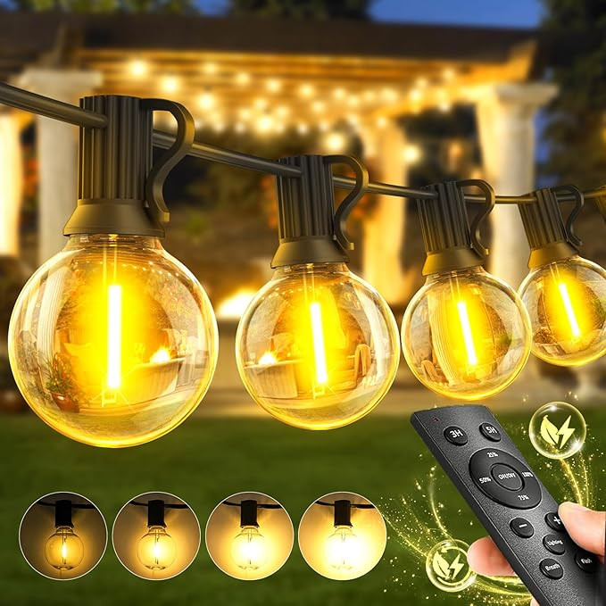 Garden Outdoor Lights Mains Powered - Festoon Light String LED 100ft 30M Outside Lighting Waterpr... | Amazon (UK)