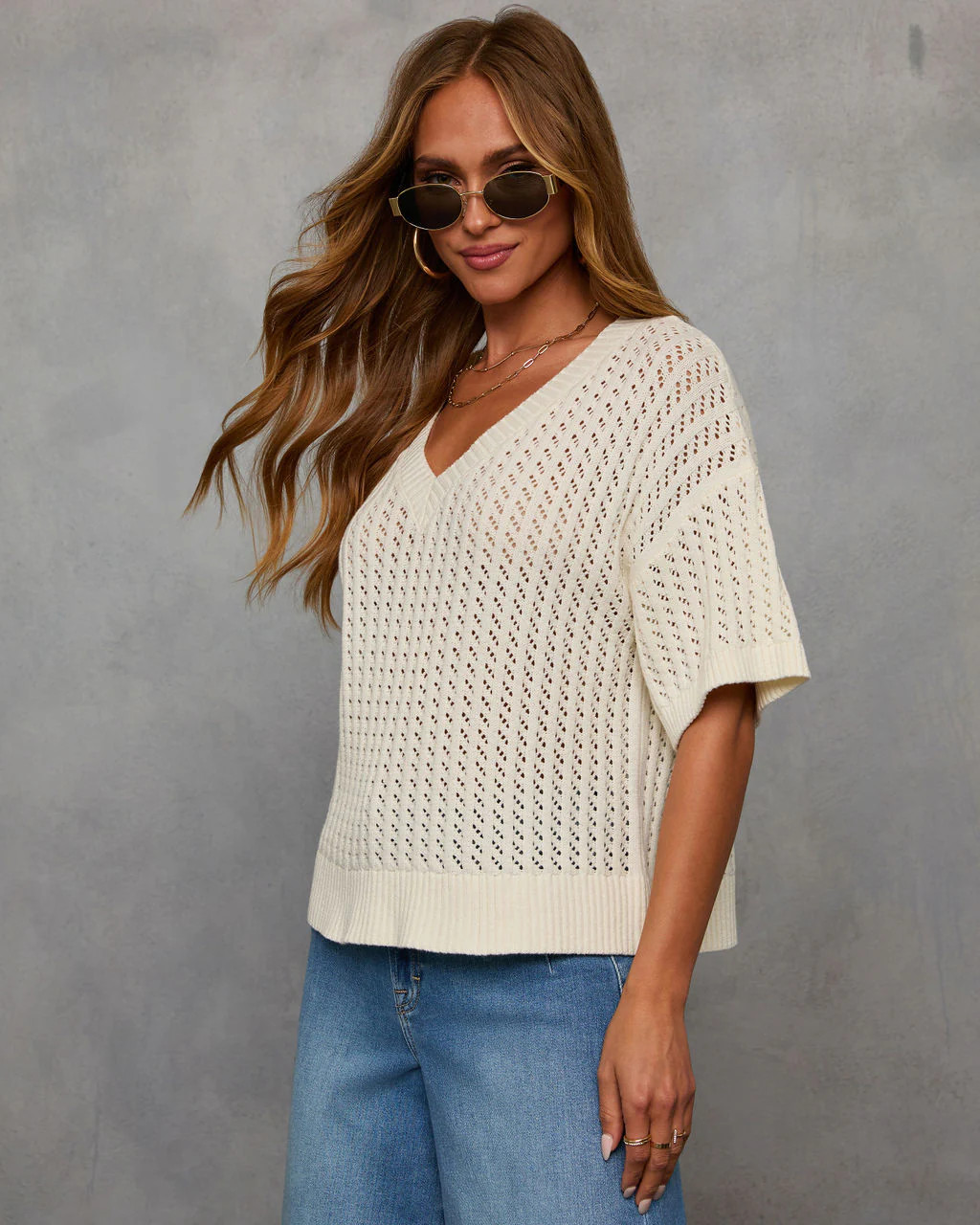 Catch Me At The Sandbar Knit Cotton Blend Top | VICI
