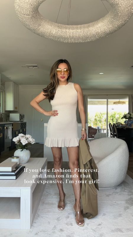 Amazon knit ruffled dress comes in 13 colors, wearing a size small, stretchy, comfy, and great for travel too. Amazon fashion spring dress, spring outfit 

#LTKstyletip #LTKfindsunder50