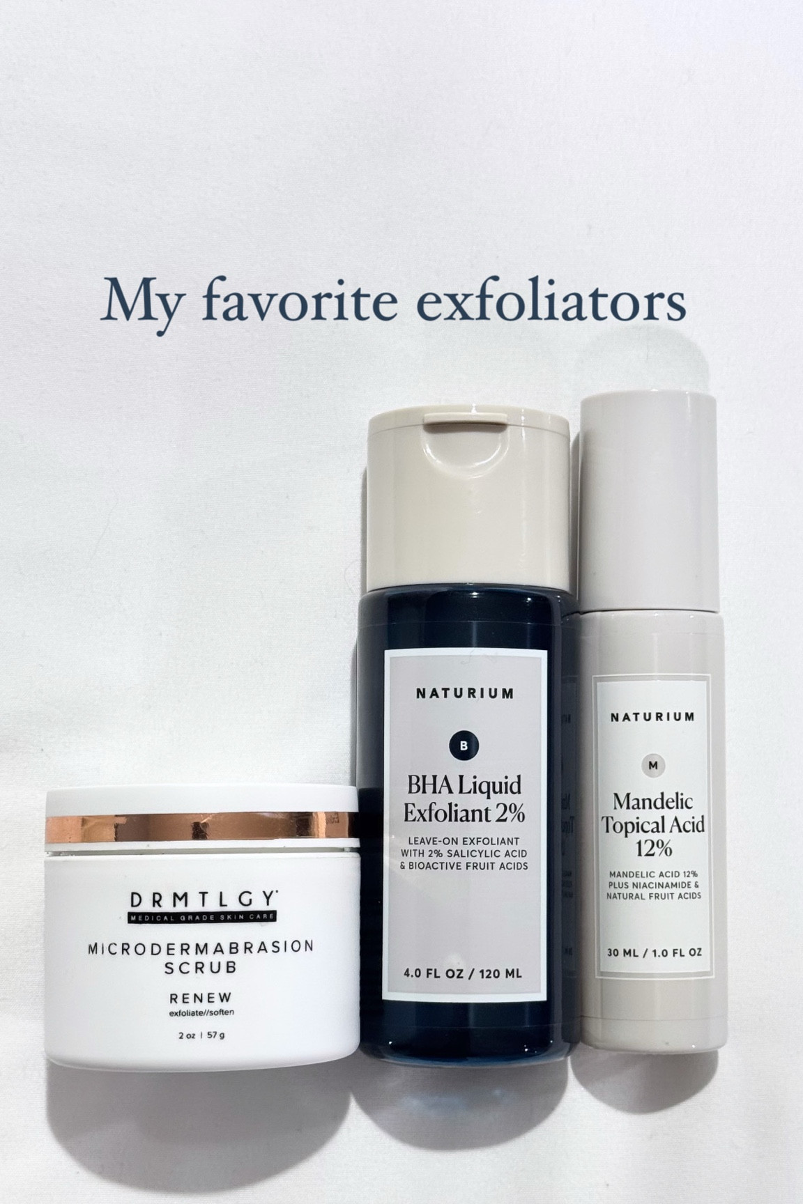 The best exfoliators for smooth, healthy, glowing skin! 

Physical Exfoliator: Drmtlgy microdermabrasion scrub

Chemical Exfoliators: Naturium BHA  liquid exfoliant 2% OR Naturium Mandelic Acid (AHA)

#LTKBeauty #LTKFindsUnder50