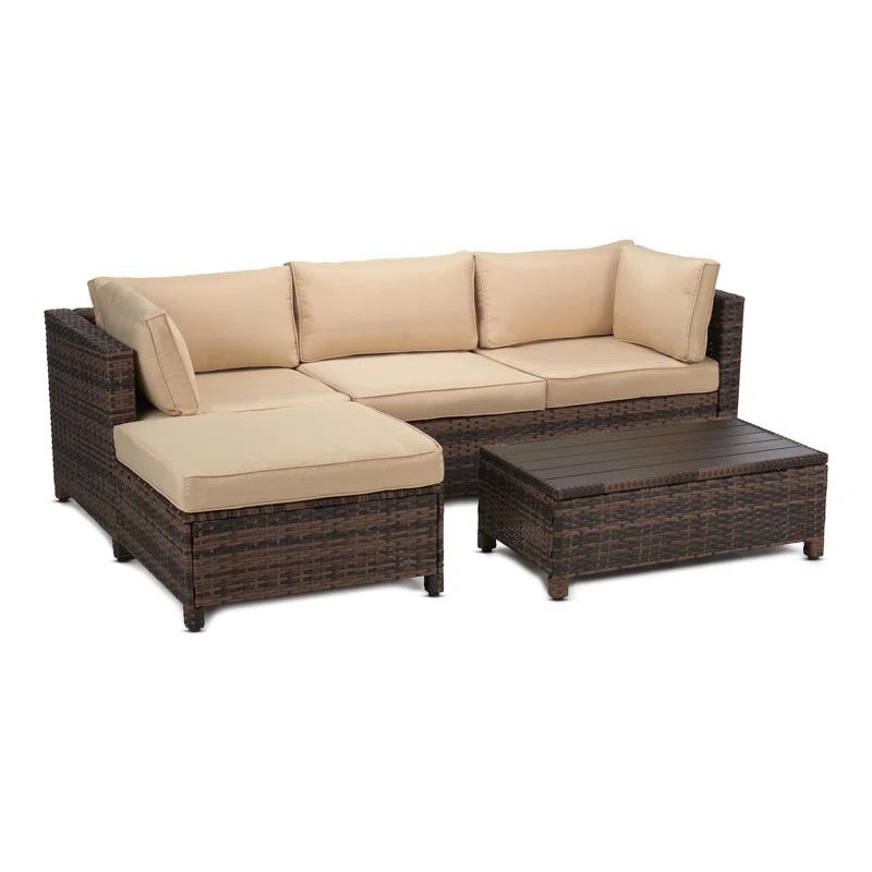 Parkhurst Polyethylene Wicker 3 Person Outdoor Sofa - Patio Furniture | Wayfair North America