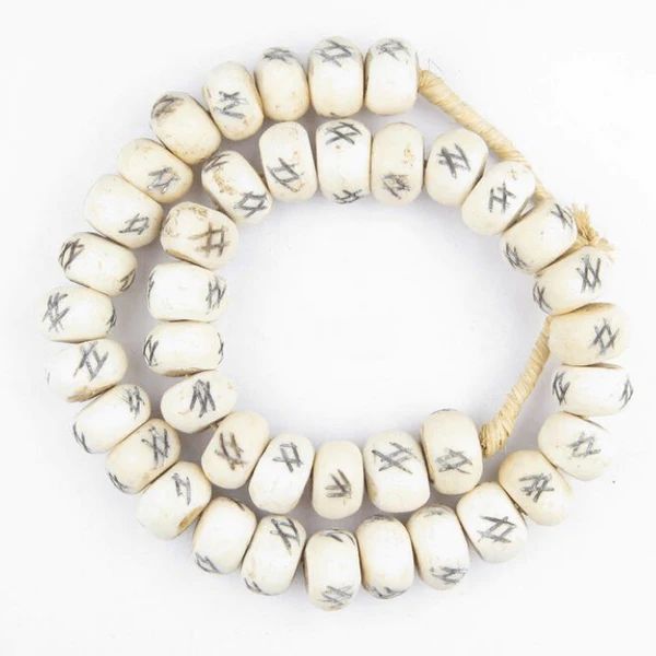 Tic-Tac-Toe Carved Beads - White | Winnoby 