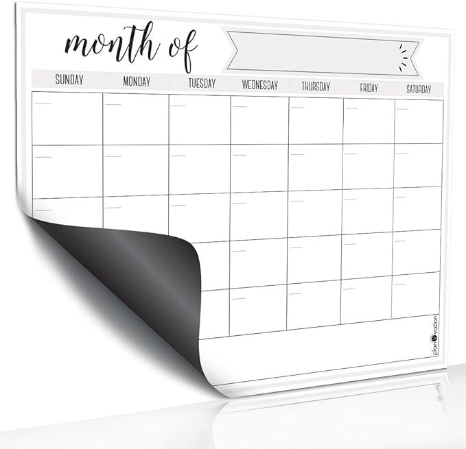 Magnetic Dry Erase Refrigerator Calendar by planOvation | Large Calendar Whiteboard Monthly Plann... | Amazon (US)