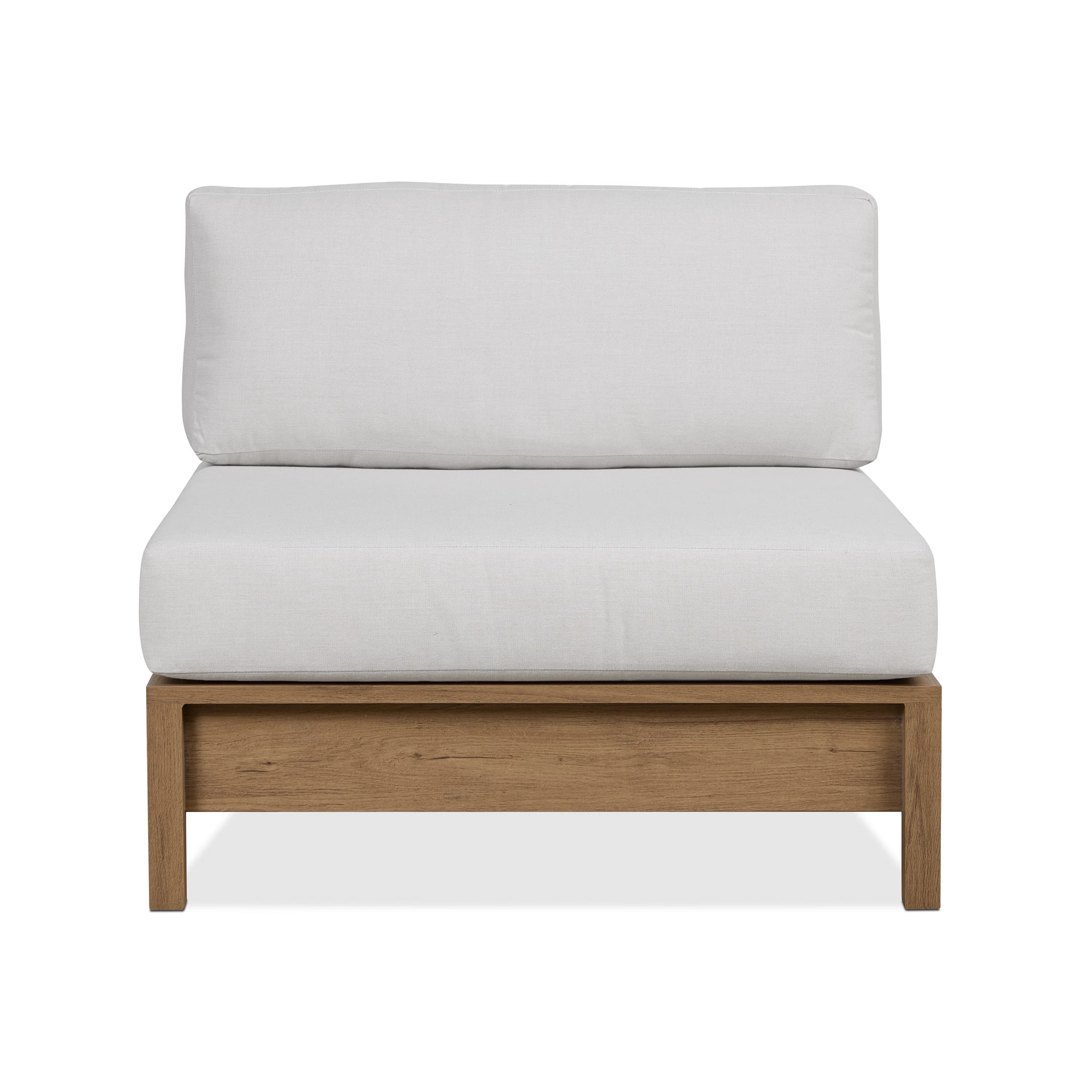 Stratton Armless Outdoor Patio Lounge Chair In Beechwood With Sunbrella Cushions By Real Flame | Wayfair North America