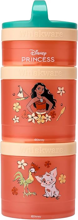 (Moana) DiSNEY PRINCESS Whiskware Stackable Snack Pack - 3 Jar + Handle - Blue/Orange/Pink | Amazon (US)