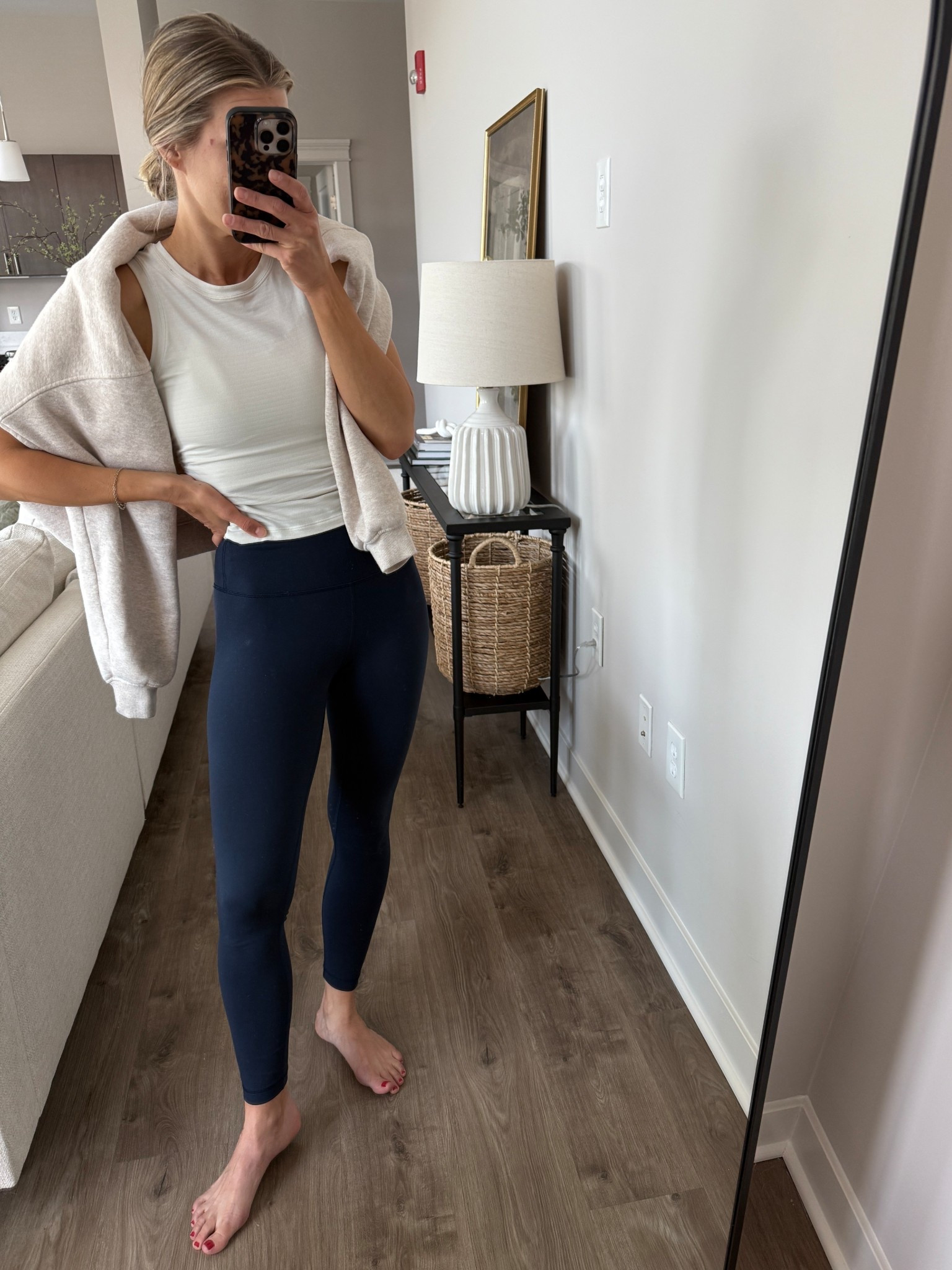 Wearing 4 leggings, 6 tank, small sweatshirt 

#LTKOver40 #LTKFindsUnder100 #LTKActive