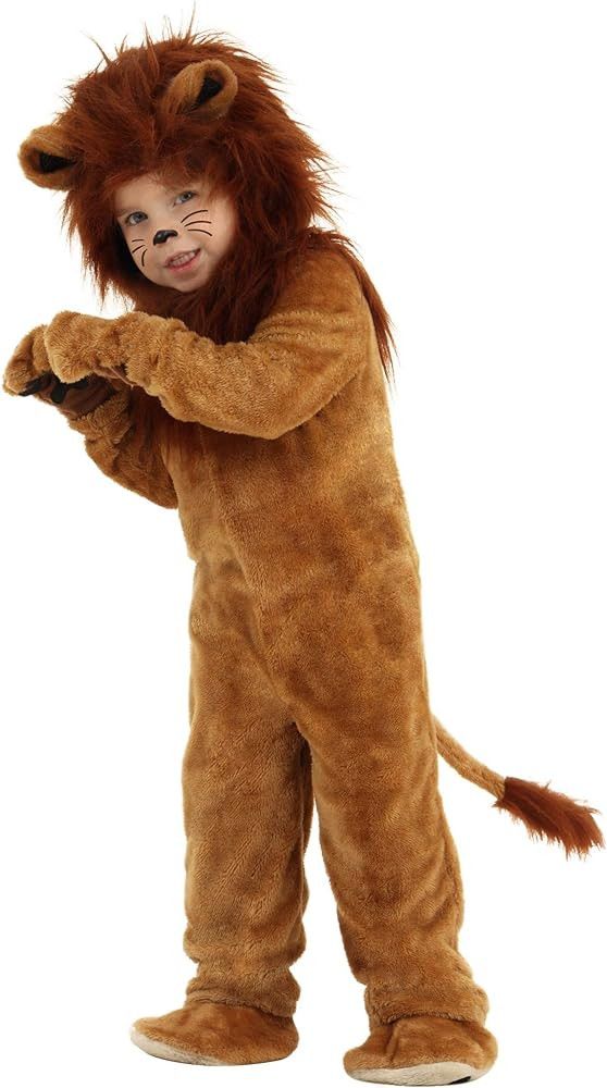 Deluxe Kids Lion Costume Unisex, Brown Mane Cute Cat Safari Halloween Animal Outfit | Amazon (US)