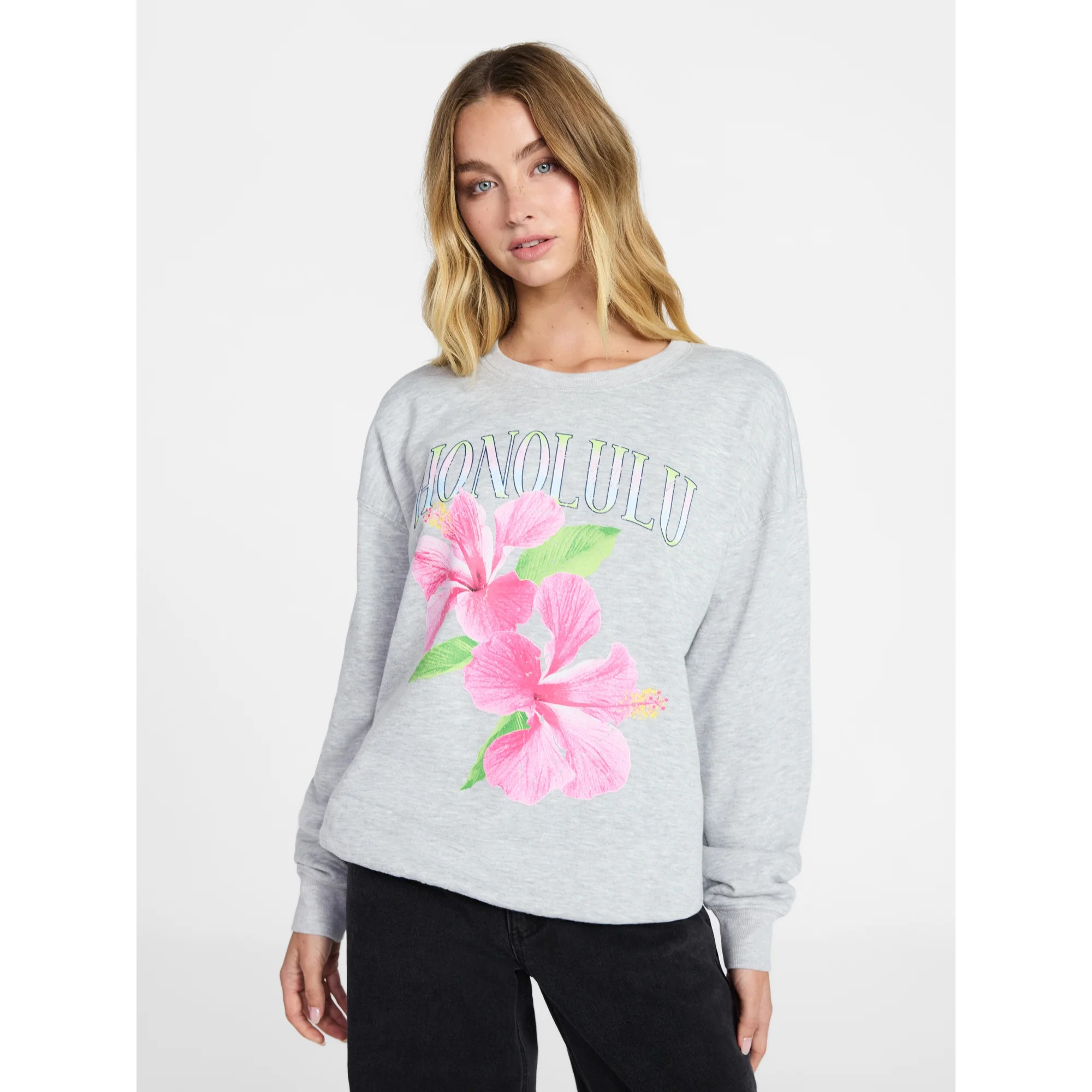 No Boundaries Graphic Crewneck Sweatshirt, Women's XXS-XXL | Walmart (US)
