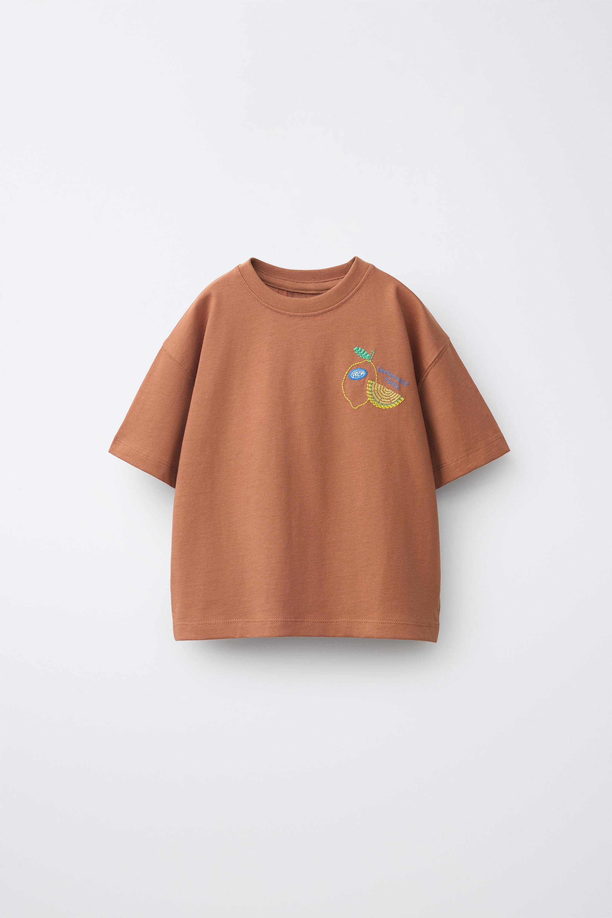 LEMON EMBROIDERED T-SHIRT | Zara US