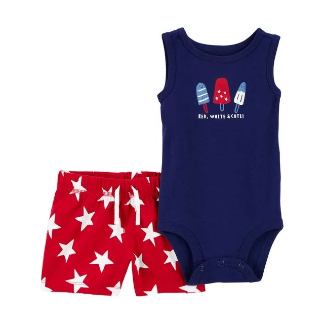 Carter's Child of Mine Baby Boy Patriotic Outfit Set, 2-Piece, Sizes Newborn-12 Months | Walmart (US)
