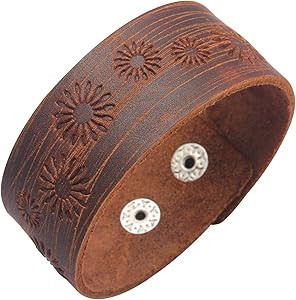 GelConnie Leather Cuff Bracelet Punk Braided Bracelets Rock Leather Wristbands Faux Mens Leather ... | Amazon (US)