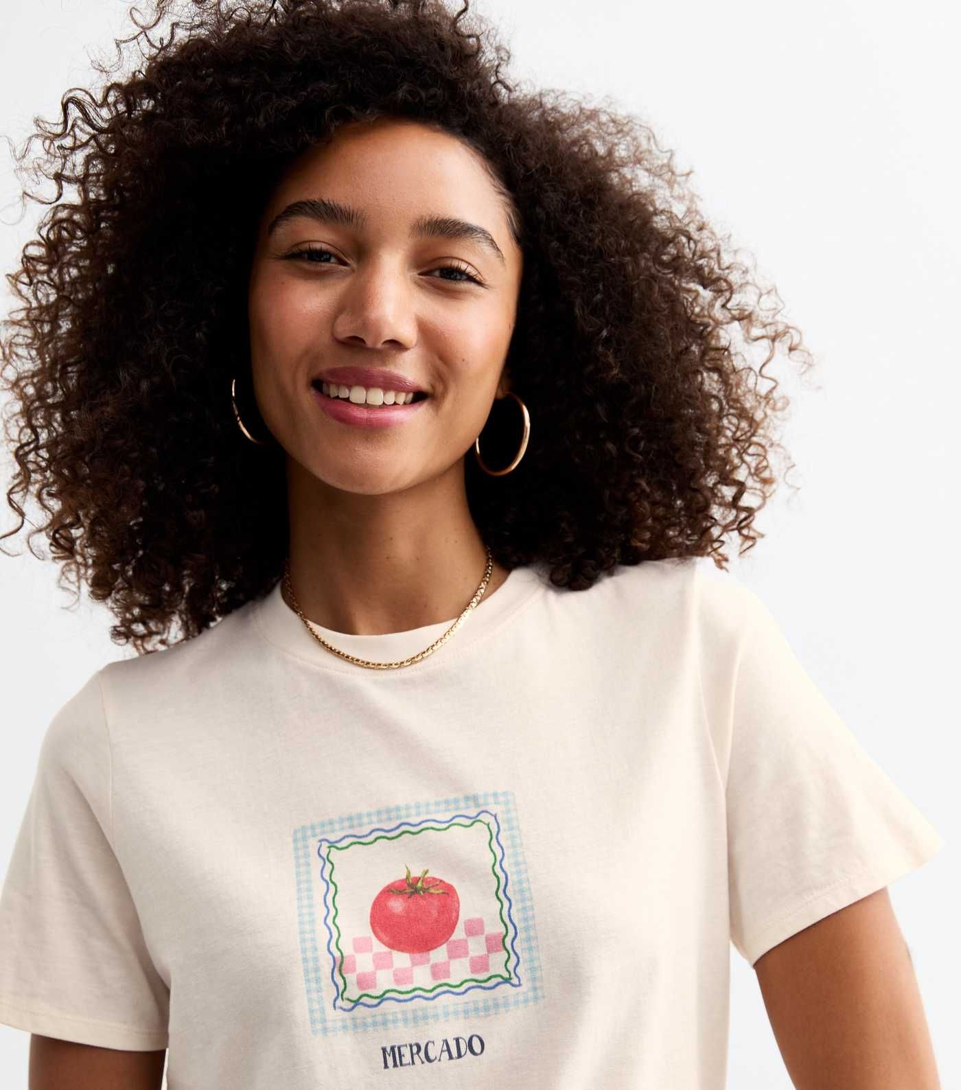 White Cotton Tomato Print T-Shirt  | New Look | New Look (UK)