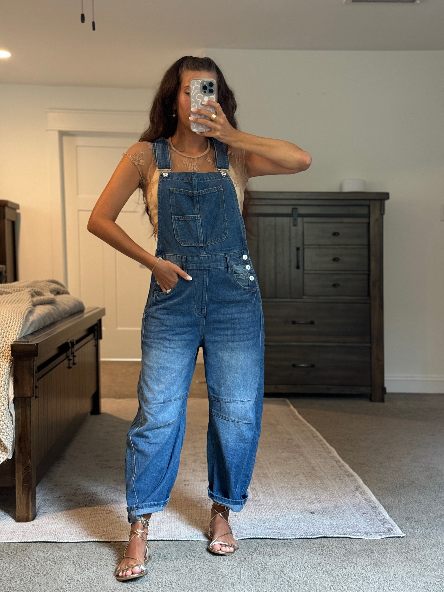 Overalls are true to size I am wearing a small- so have an oversized style! 