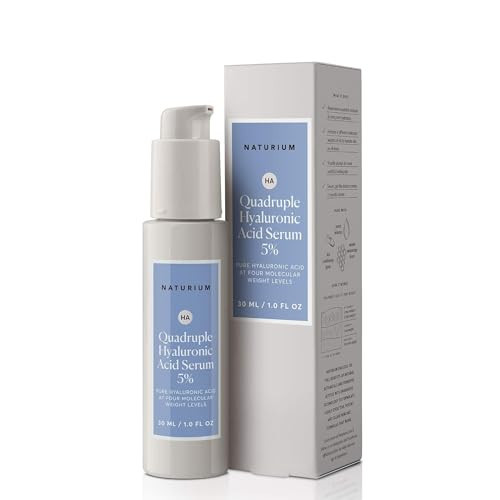 Naturium Quadruple Hyaluronic Acid Serum 5%, Hydrating & Plumping Face Serum, Anti-Aging & Moisturizing Skin Care, Fragrance-Free, 1 oz | Amazon (US)