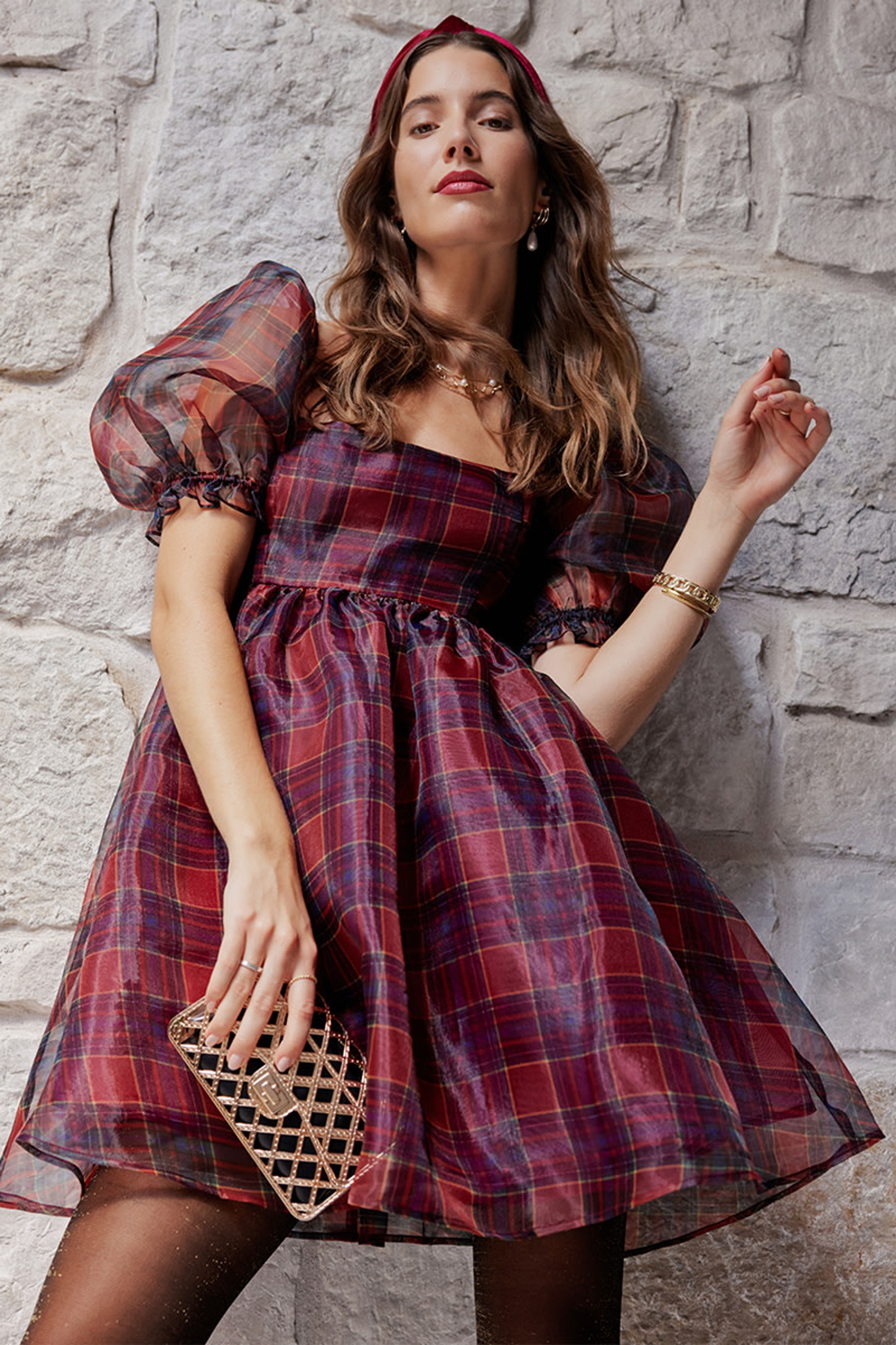Savannah Plaid Babydoll Dress | Francesca's