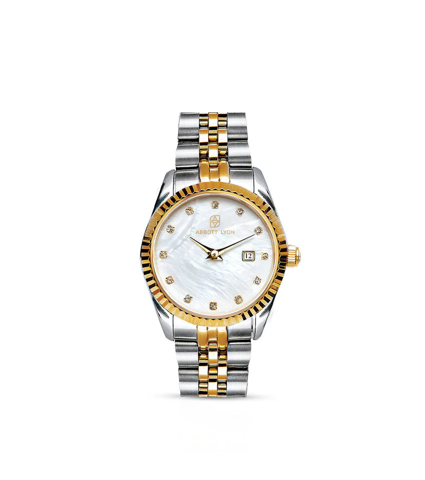 Mini Two Tone Pearl Link Belgravia 30 Watch | Abbott Lyon