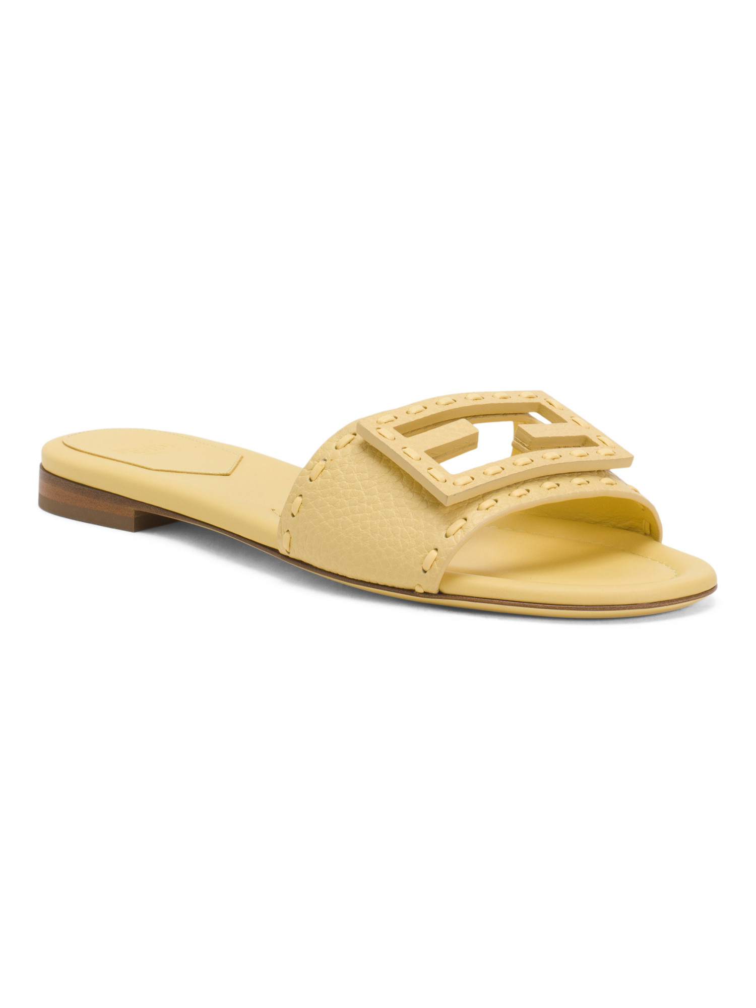 Made In Italy Leather Baguette Slide On Sandals | TJ Maxx