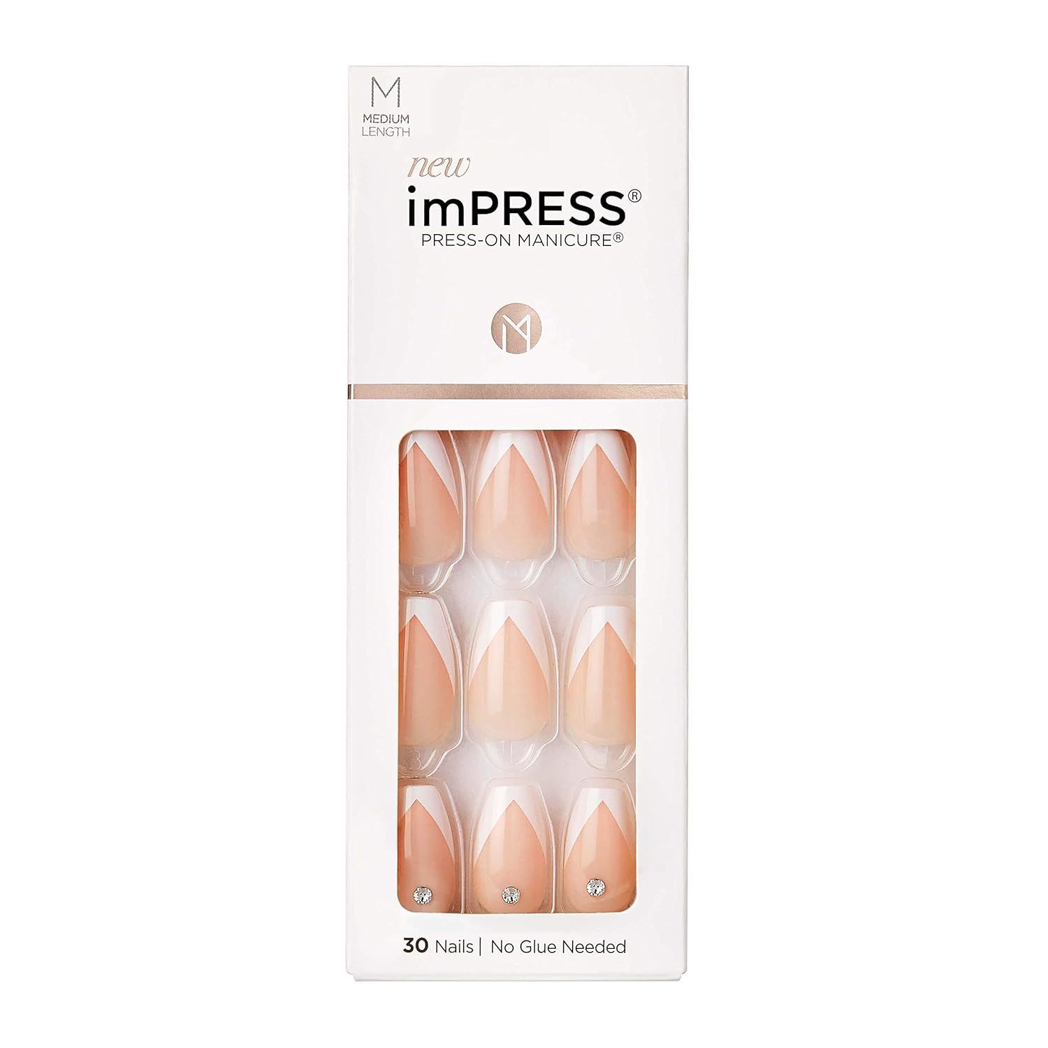 imPRESS KISS Press-On Manicure, Nail Kit, PureFit Technology, Medium Length Press-On Nails, So Fr... | Amazon (US)