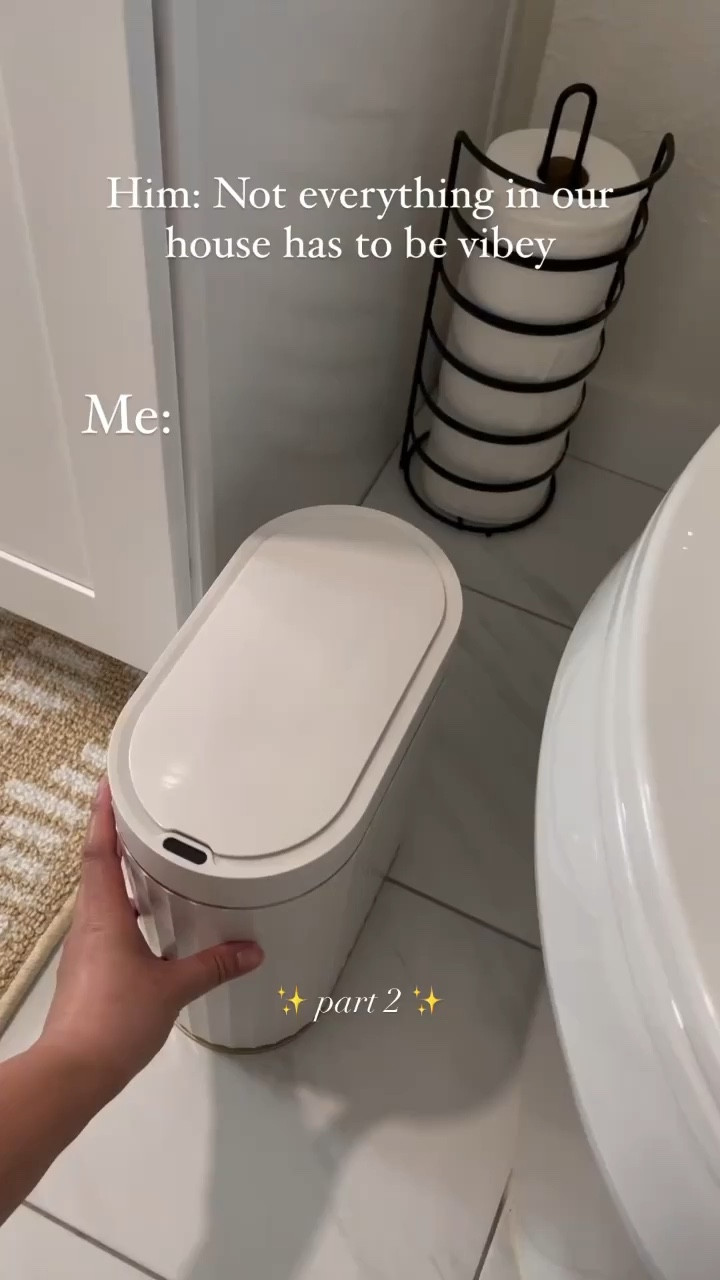 Amazon bathroom finds! I love an aesthetic trashcan 😂 amazon home finds strike again! 

#LTKunder50 #LTKFind #LTKhome