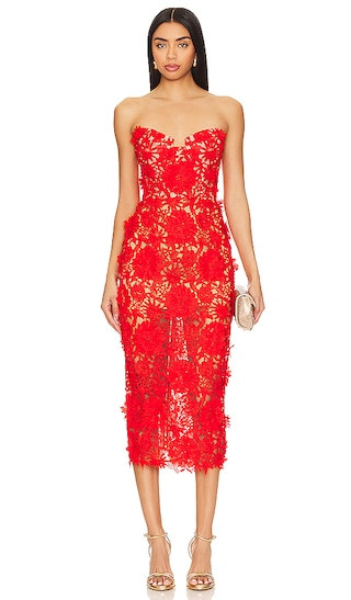 Jasmine Midi Dress in Red | Revolve Clothing (Global)