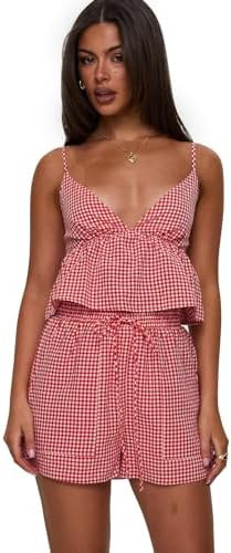 Princess Polly Lille Red Gingham Two Piece Bow Tie Set | Amazon (US)