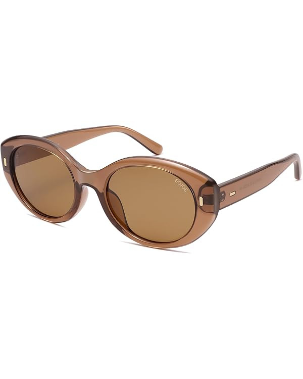 SOJOS Trendy Oval Polarized Sunglasses for Women Classic Round Retro UV Protection Shade SJ2675 | Amazon (US)