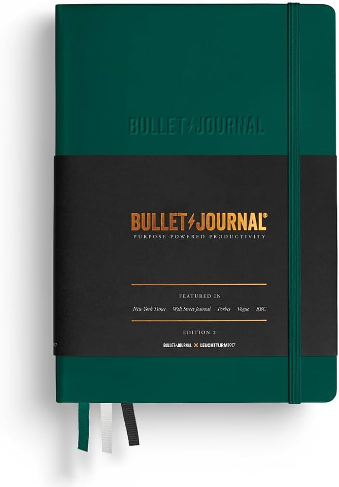 LEUCHTTURM1917 368952 Bullet Journal Edition 2 Green23, mediano A5, tapa dura, 206 páginas numer... | Amazon (US)