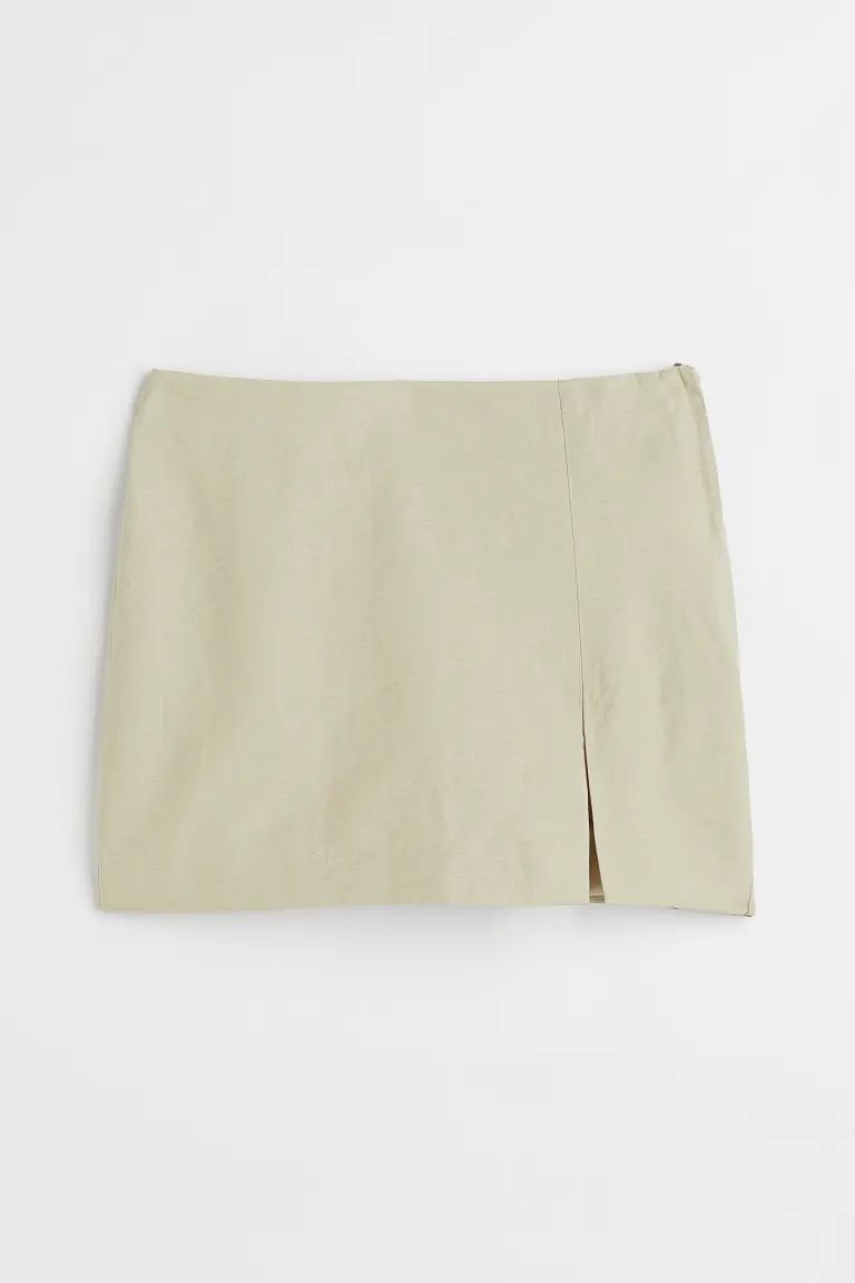 Short Linen-blend Skirt | H&M (US + CA)