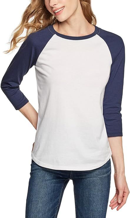 TSLA Women's 3/4 Sleeve Baseball Jersey Shirts, Casual Dynamic Cotton T-Shirt, Quarter Sleeve Raglan | Amazon (US)