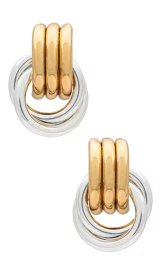 Mini Knot Mixed Earring in Silver & Gold | Revolve Clothing (Global)