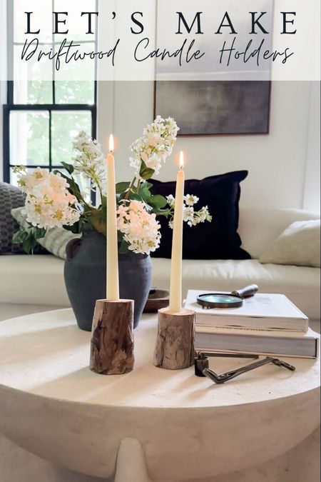 My DIY Driftwood candle holders add warmth to my neutral living room, plus it adds a rustic masculine touch giving it an organic cozy vibe. 

🏷️ neutral decor , living room , modern living room , organic modern coffee table , west elm , candle holders , affordable couch 

#LTKHome