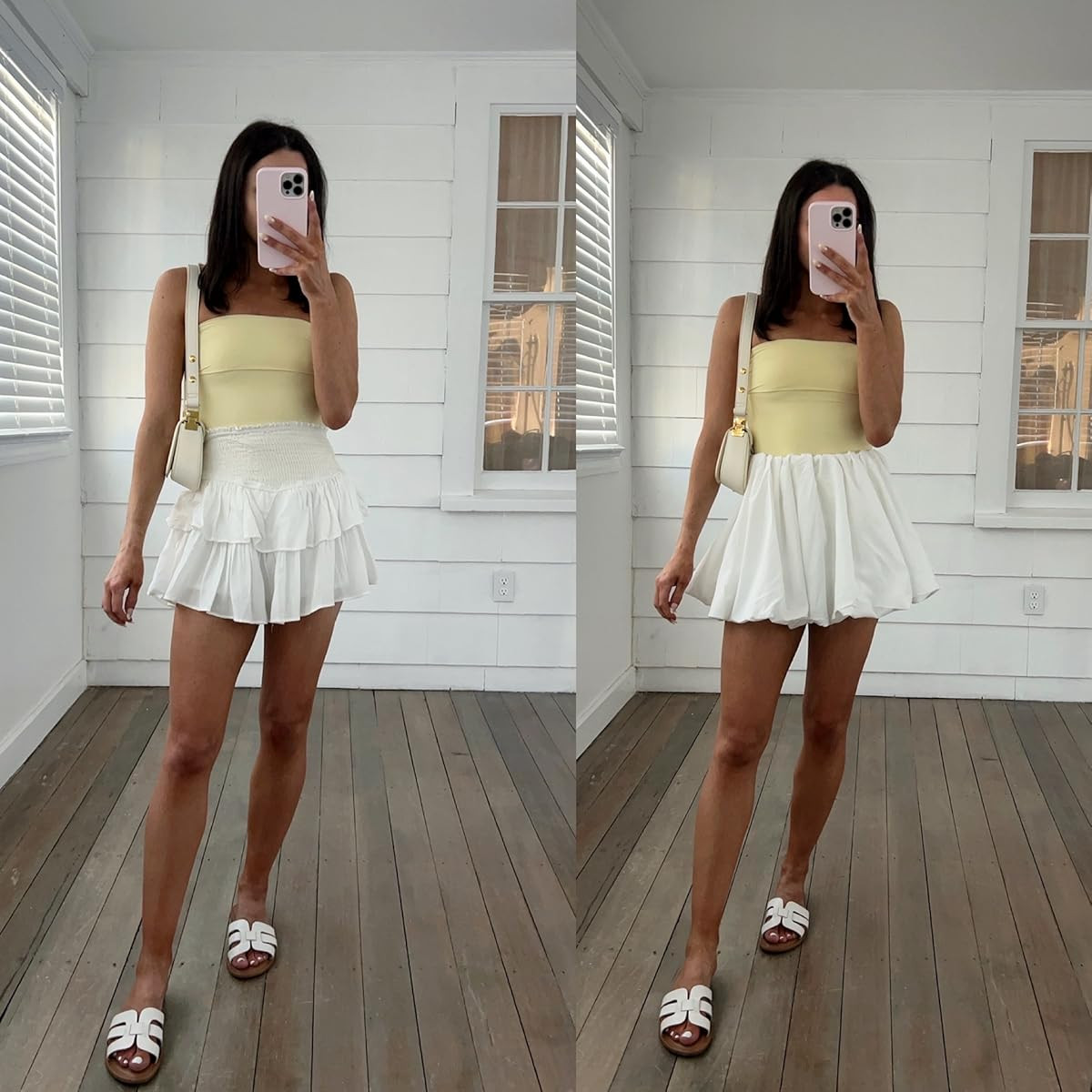 Summer outfit- top in S, skirts in XS, sandals true to size.
flowy mini skirt/bubble mini skirt/white shoulder bag/tube top/sandals/casual summer outfit 
 

 

#LTKSeasonal #LTKPetite #LTKFindsUnder50