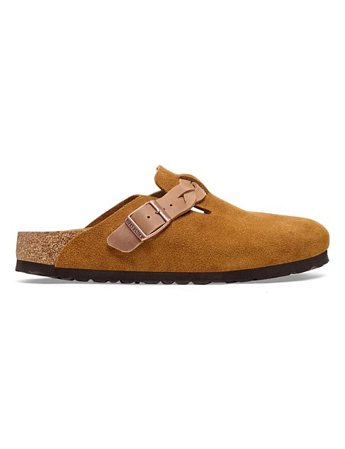 Birkenstock Boston Braided Suede Leather Regular Sandal | David Jones | David Jones (Australia & New Zealand)