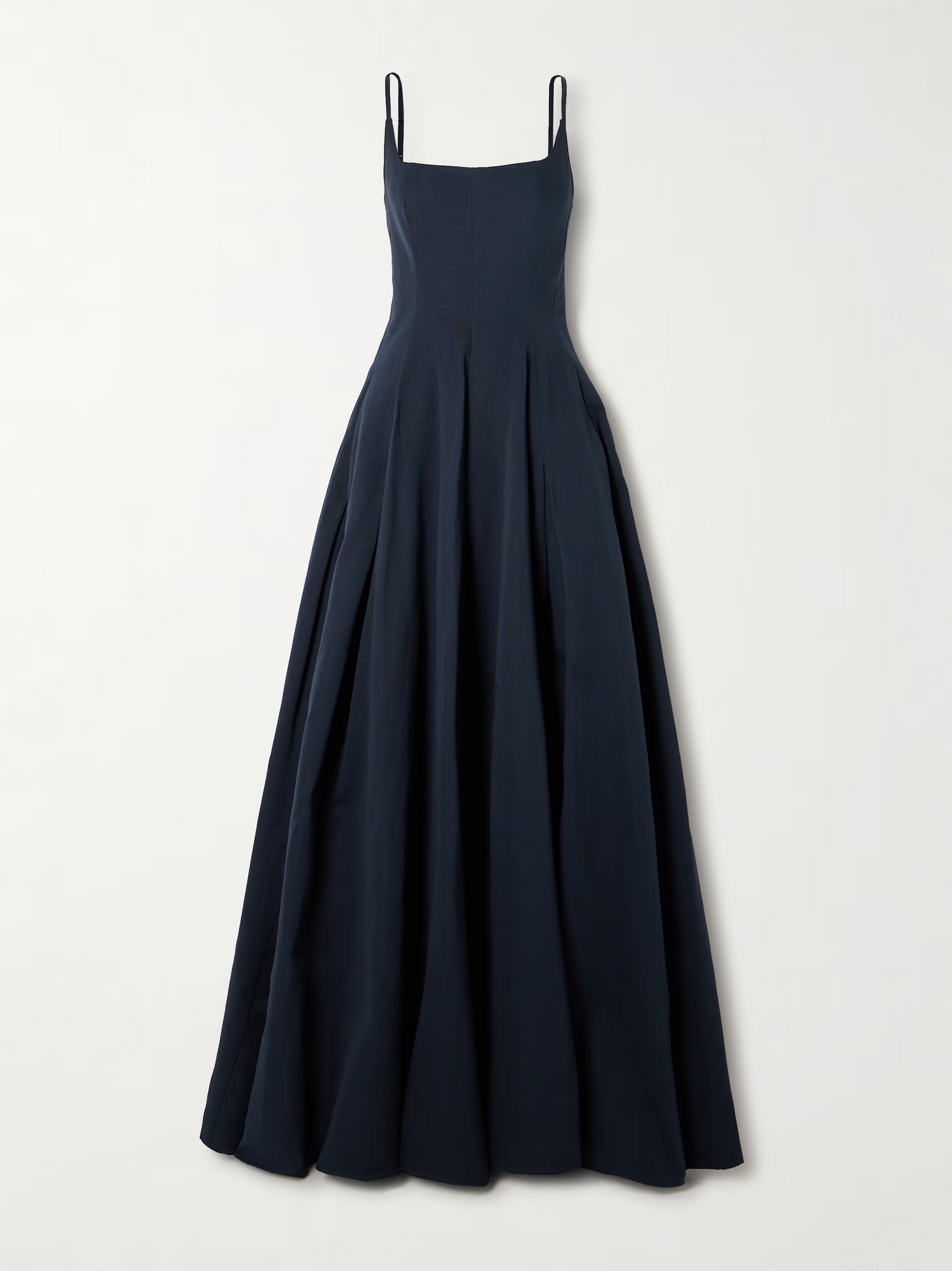 Joli open-back pleated cotton-blend grosgrain maxi dress | NET-A-PORTER (US)