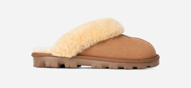 UGG® Women's Coquette Durable Sheepskin Slipper in Brown/, Size 7 | UGG (US)