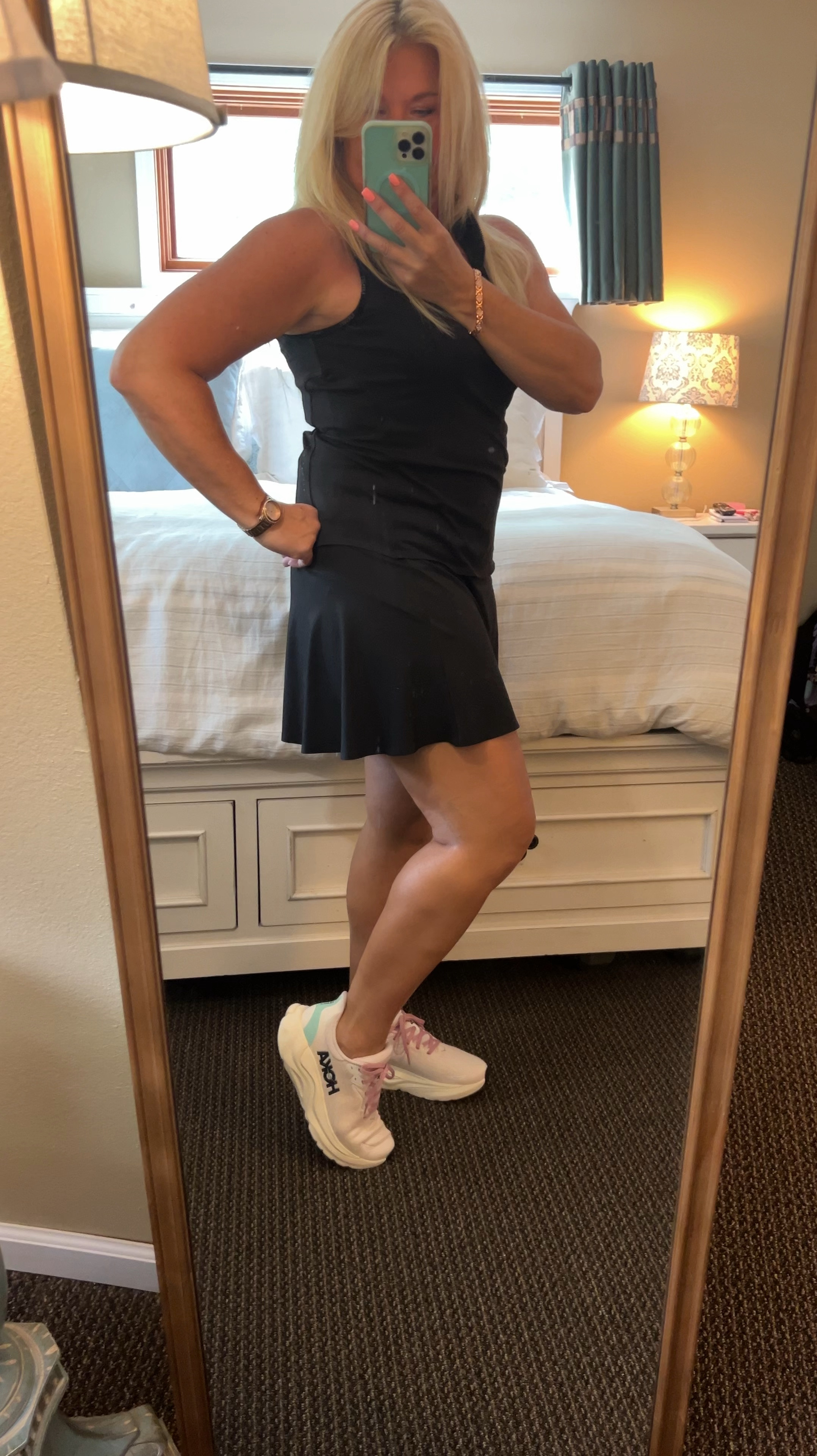 Sporty Casual Summer to Fall Outfit, Golf Outfit, UNRL Women’s, Skorts,  Minimalist outfit l, Hokas 

#LTKStyleTip #LTKActive #LTKShoeCrush