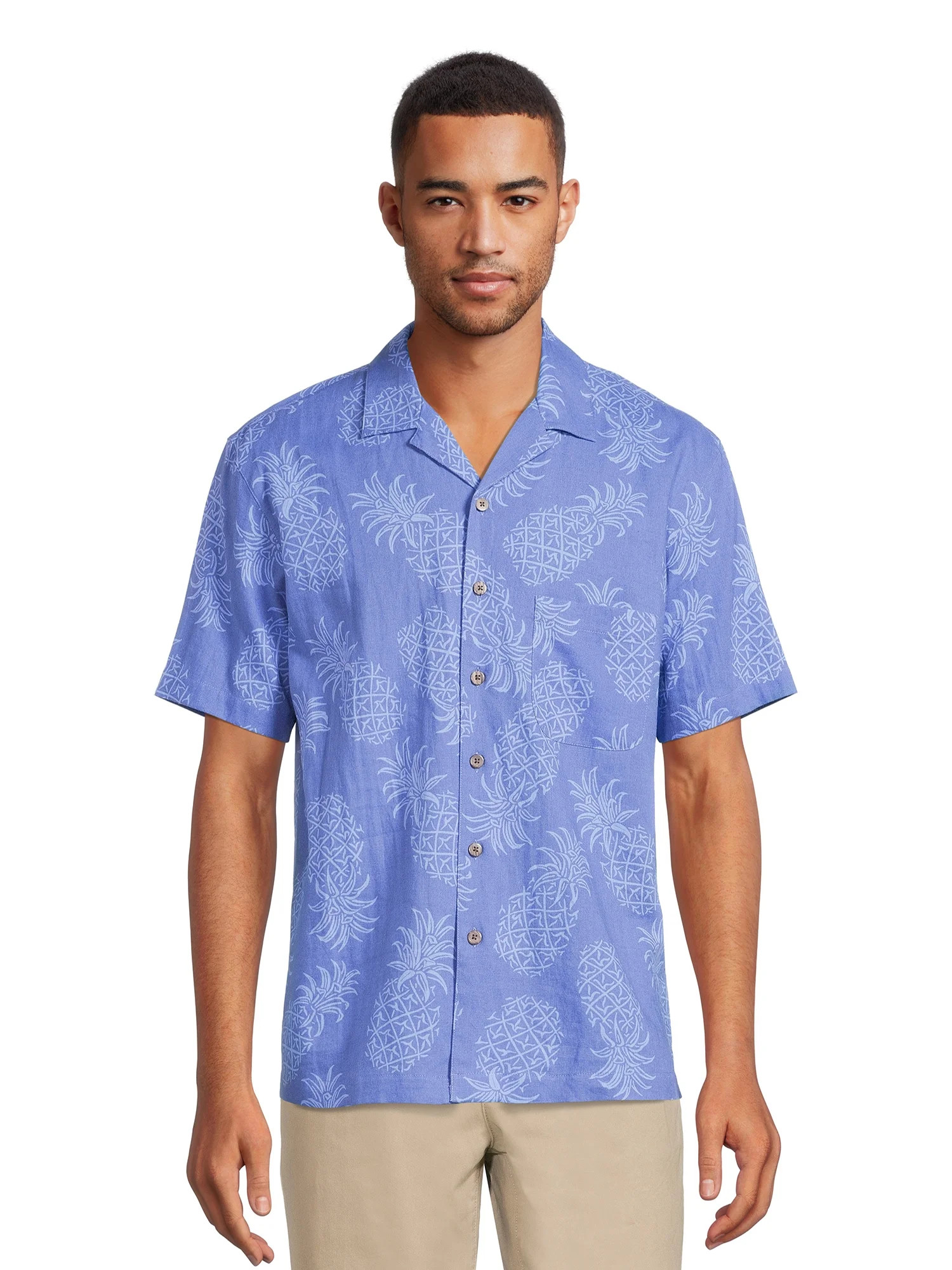 George Men’s Printed Short Sleeve Button Down Shirt | Walmart (US)