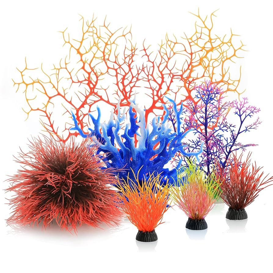 MyLifeUNIT Aquarium Plants, 7 Pack Artificial Coral Ornament for Fish Tank Decorations (Multicolo... | Amazon (US)