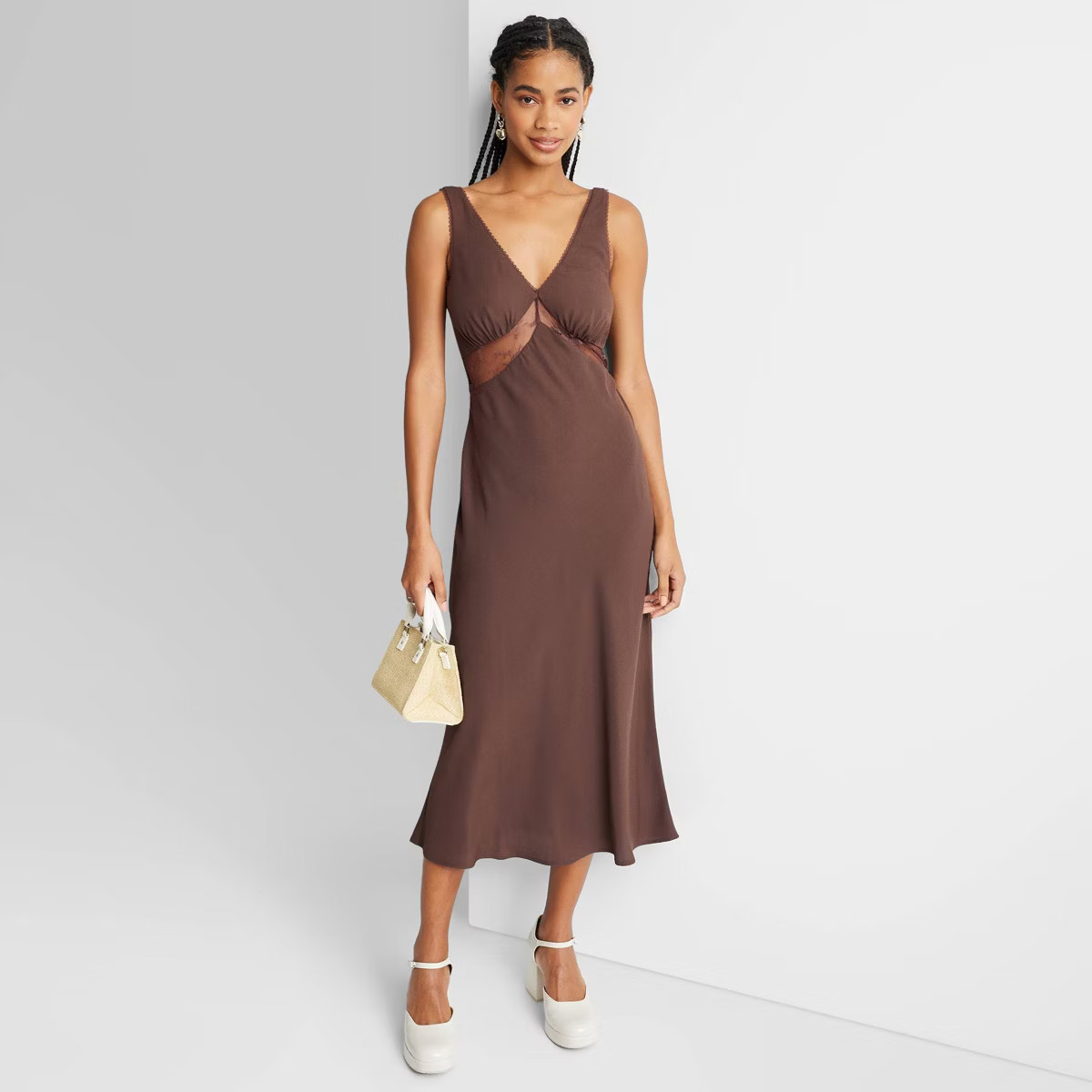 Women's Lace Detail Slip Midi Dress - Wild Fable™ | Target