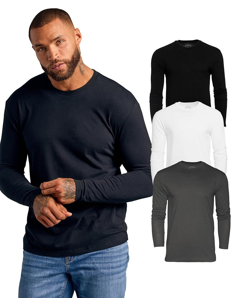 True Classic Long Sleeve Shirts for Men - Henley, Waffle & Crew Neck Long Sleeve T Shirt - Regula... | Amazon (US)