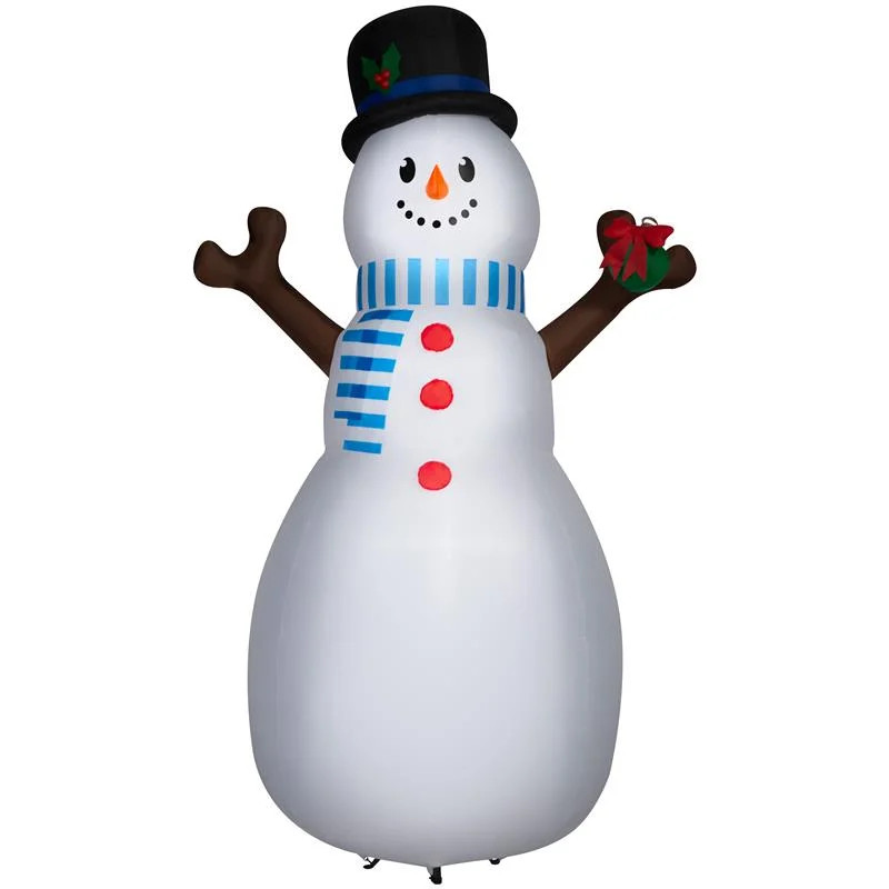 10 ft Snowman with Ornament Christmas Airblown Yard Inflatable, Multicolor, by Holiday Time | Walmart (US)