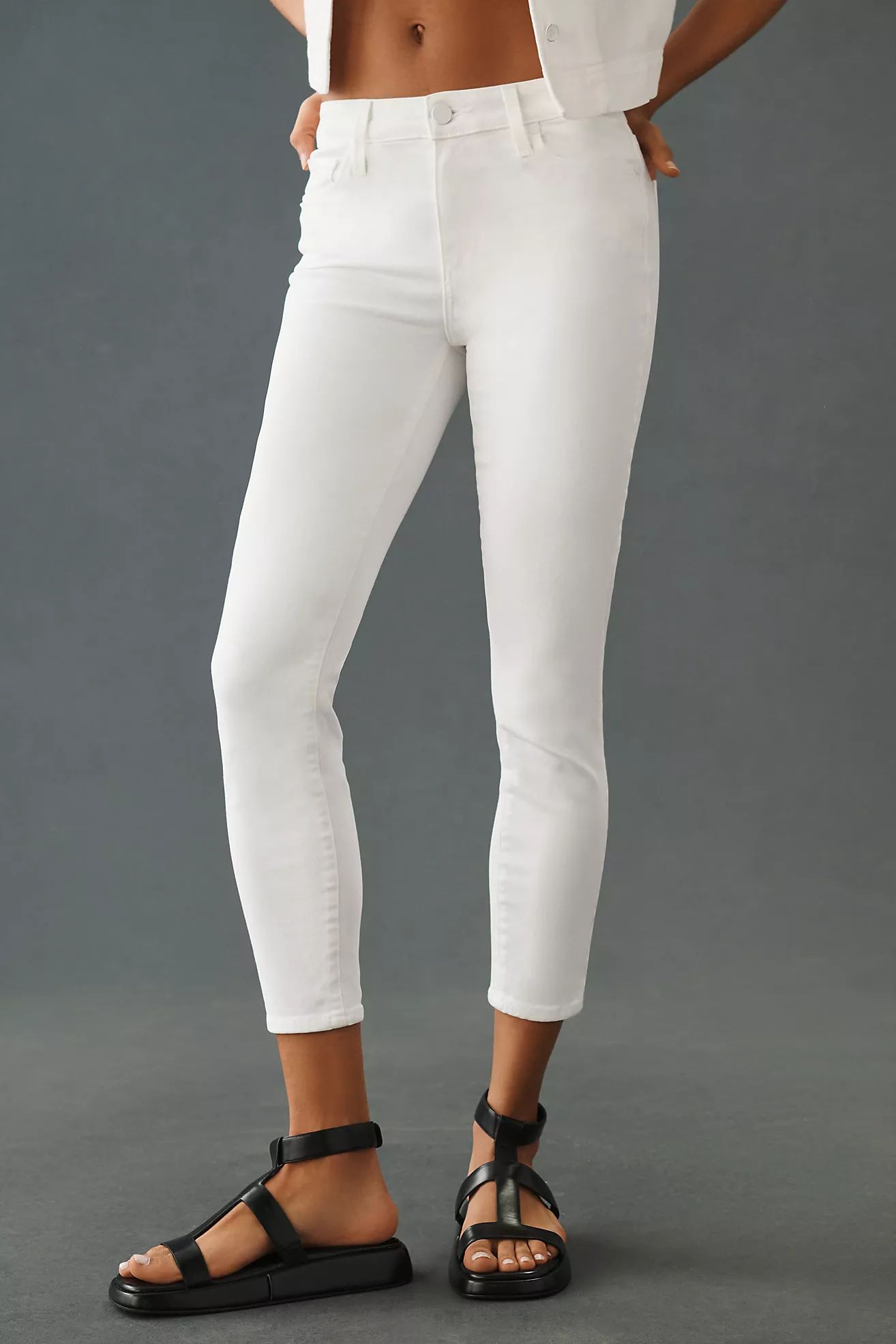 Paige Hoxton Mid-Rise Crop Skinny Jeans | Anthropologie (US)