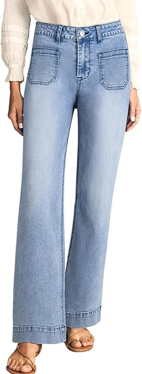 Astylish Women's Wide Leg Jeans High Waisted Stretchy Straight Leg Jeans Loose Trendy Denim Pants... | Amazon (US)