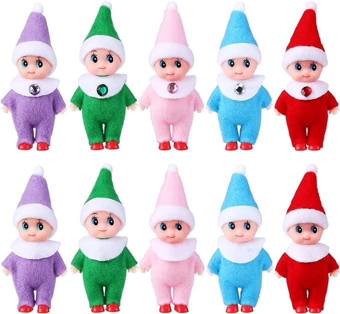 10 Pieces Tiny Elf Dolls Christmas Elf Doll Christmas Miniature Elf Doll Plush Dolls Elf Christma... | Amazon (US)