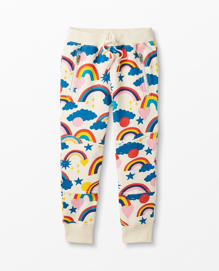 Rainbow Double Knee Slim Sweatpants In French Terry | Hanna Andersson