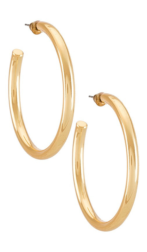 Casa Clara Annie Hoop Earring in Metallic Gold. | Revolve Clothing (Global)